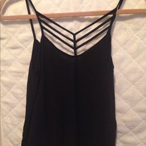 EXPRESS one eleven black caged top (xs)